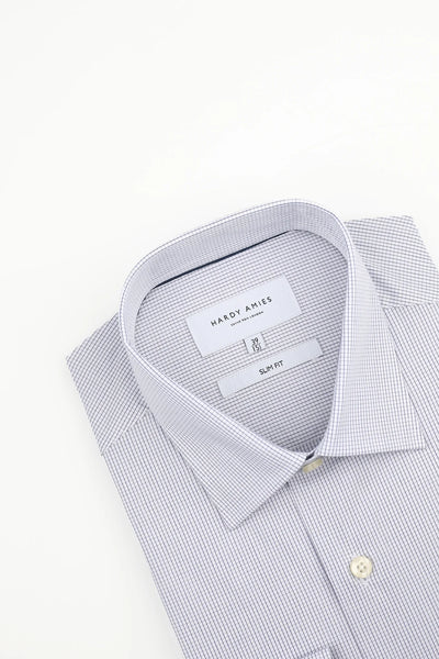 Hardy Amies Navy Check Shirt (Slim Fit)