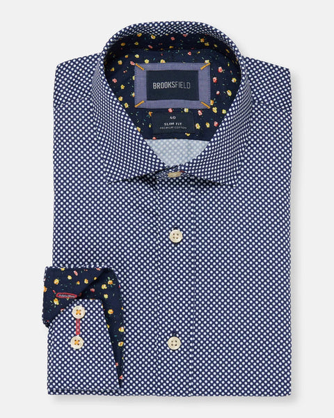 Brooksfield LUXE PRINT SLIM FIT BUSINESS SHIRT