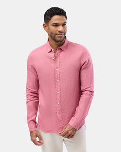 Brooksfield Dusty Rose LINEN CASUAL L/S SHIRT