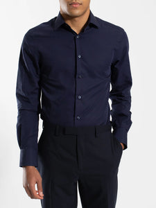 Hardy Amies Plain Navy Shirt (Slim Fit) HA400SF