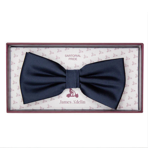 JASATIN NAVY JAMES ADELIN Luxury Satin Weave Pre Tied Bow Ties