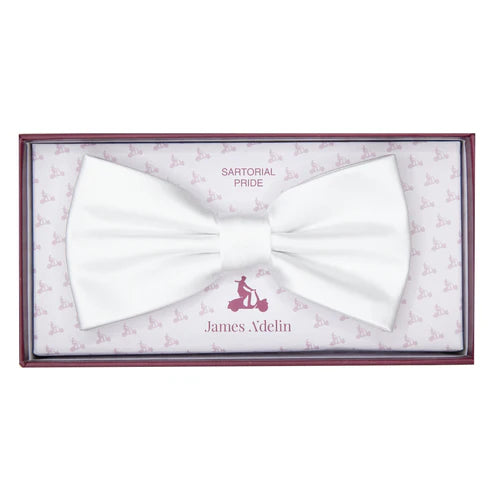 JASATIN WHITE JAMES ADELIN Luxury Satin Weave Pre Tied Bow Ties