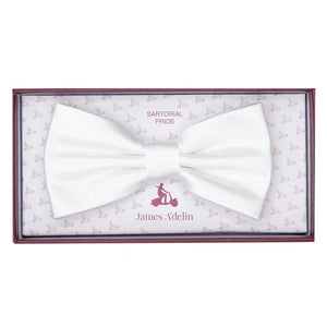 JASATIN WHITE JAMES ADELIN Luxury Satin Weave Pre Tied Bow Ties