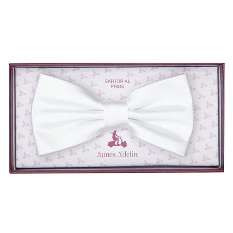 JASATIN WHITE JAMES ADELIN Luxury Satin Weave Pre Tied Bow Ties