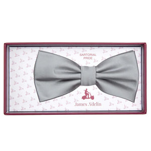 JASATIN SILVER JAMES ADELIN Luxury Satin Weave Pre Tied Bow Ties