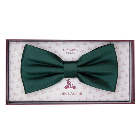 JASATIN DARK GREEN JAMES ADELIN Luxury Satin Weave Pre Tied Bow Ties