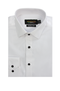 Scuzzatti Levi Fine Twill Shirt White