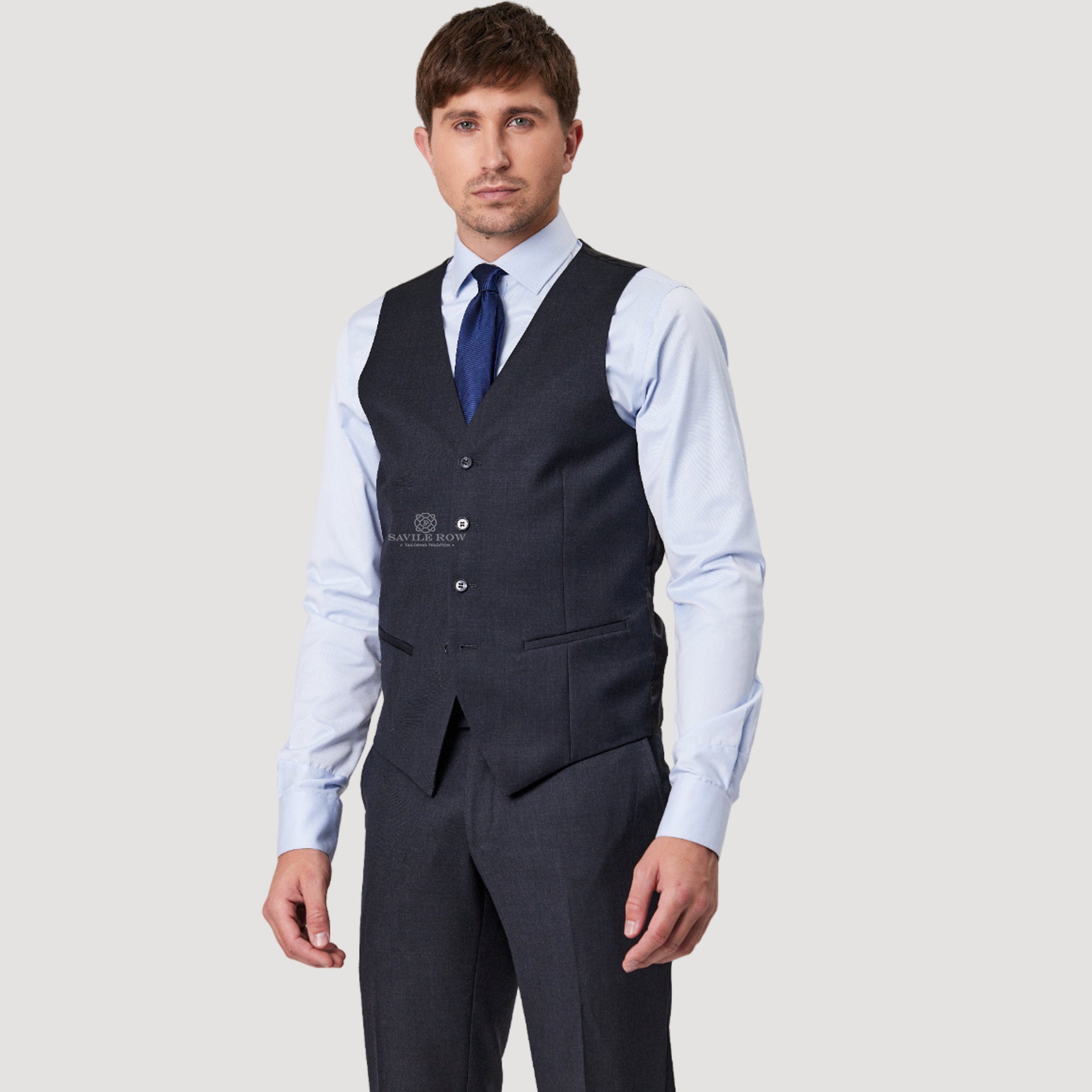 Savile Row Vest - ISAAC CHARCOAL B4