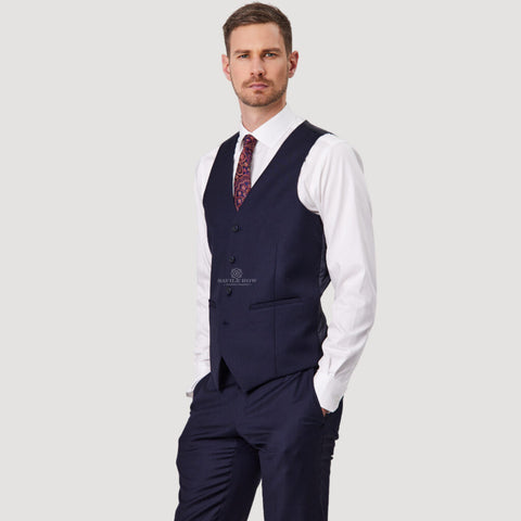 Savile Row Vest - SAUL NAVY D7